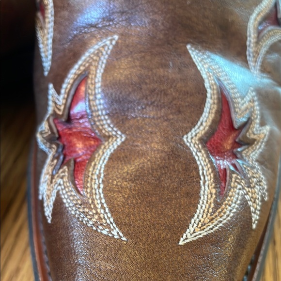Ariat Brown Leather Mules with Red Embroidery - Picture 2 of 8